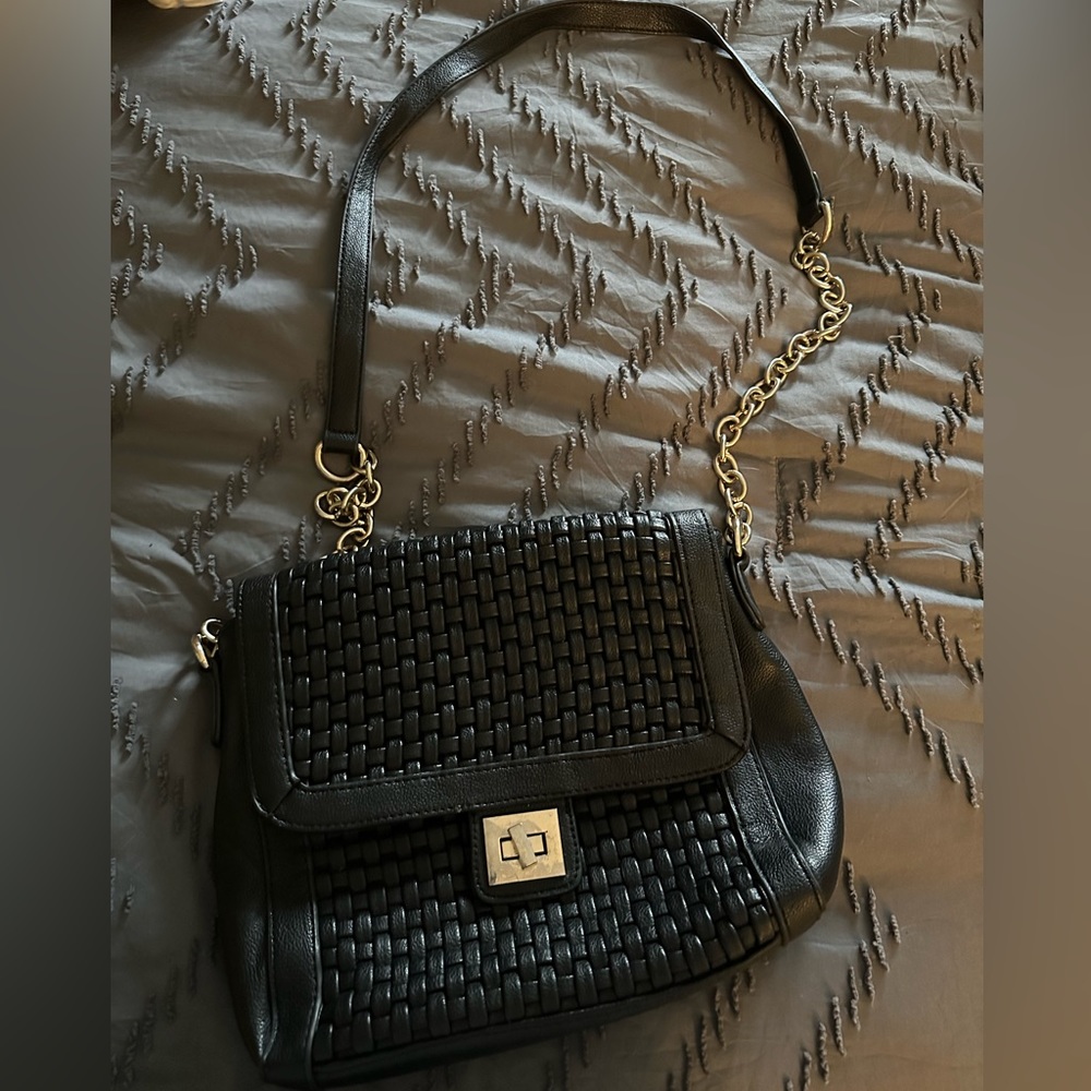 Forever 21 Woven black crossbody bag